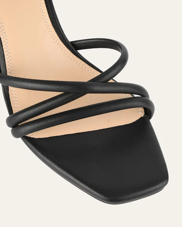 MID SANDALS jomercer Women Nicola mid heel sandals black leather