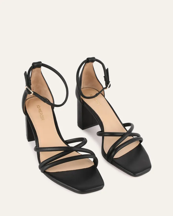 MID SANDALS jomercer Women Nicola mid heel sandals black leather