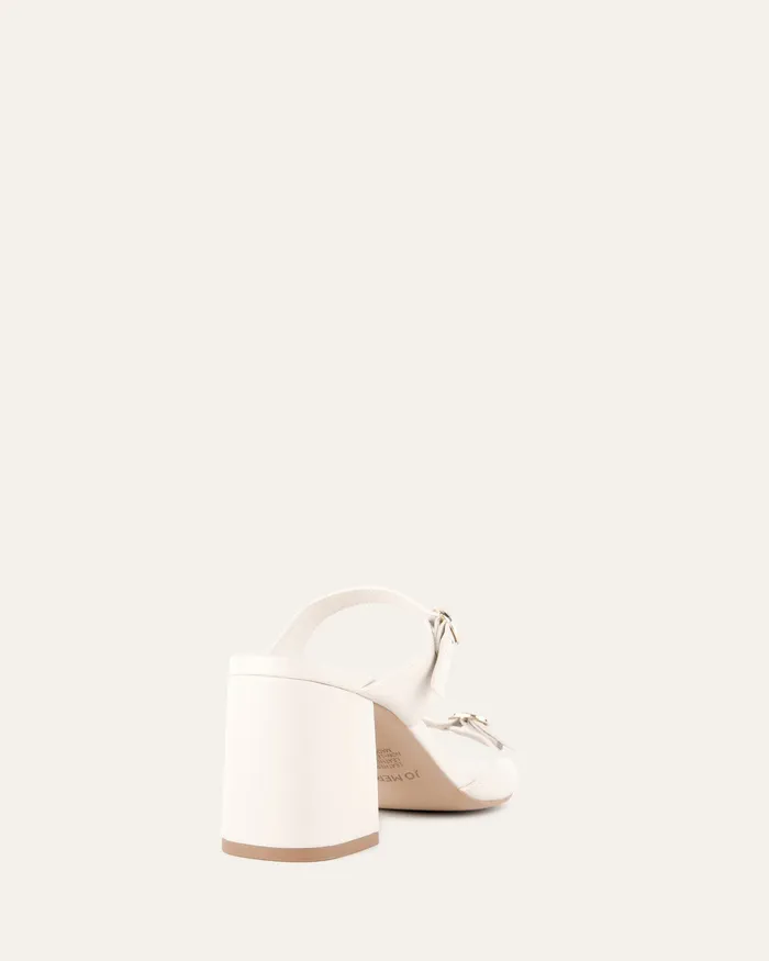 MID SANDALS jomercer Women Spencer mid heel sandals off white leather