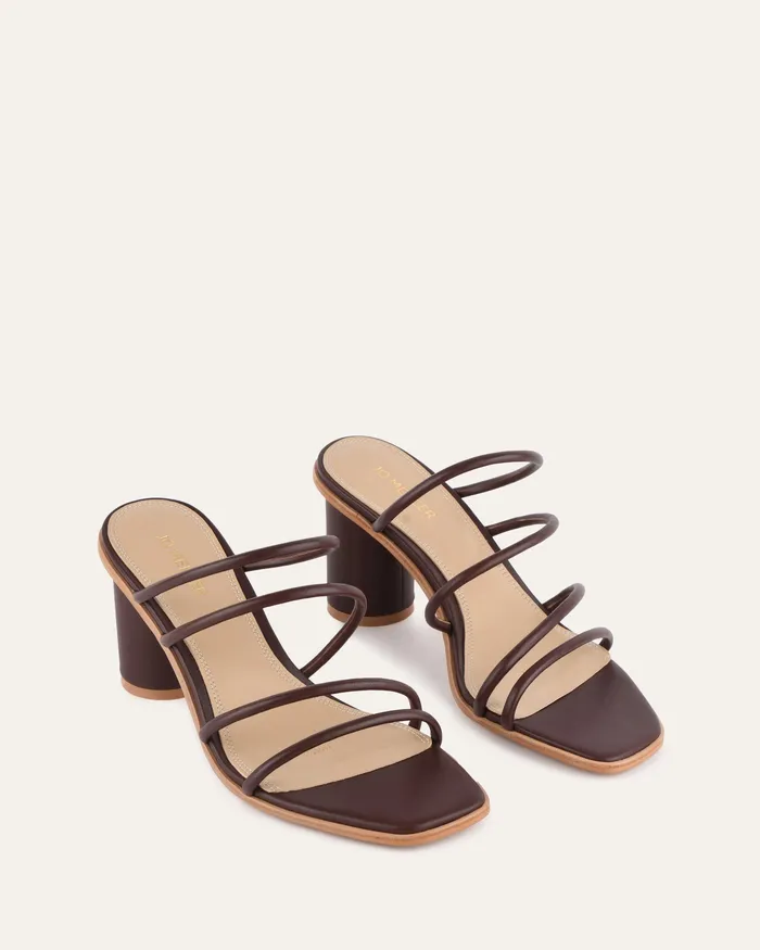 MID SANDALS Women jomercer Naomi mid heel sandals chocolate leather MID SANDALS Women jomercer Naomi mid heel sandals chocolate leather