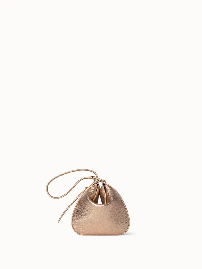 Mini Anna Hobo Bag In Leather Antique Gold Women Akris Mini Bags
