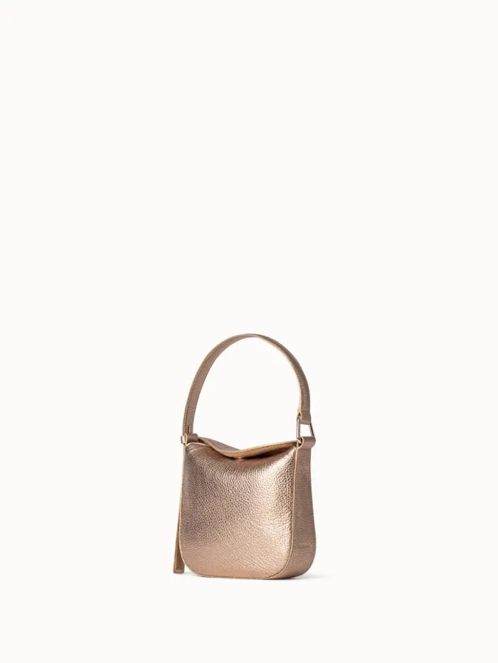 Mini Anna Hobo Bag In Leather Antique Gold Women Akris Shoulder Bags