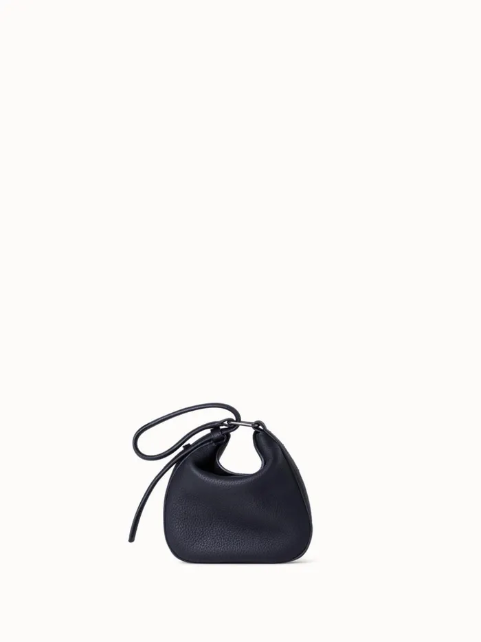 Mini Anna Hobo Bag In Leather Black Women Akris Shoulder Bags