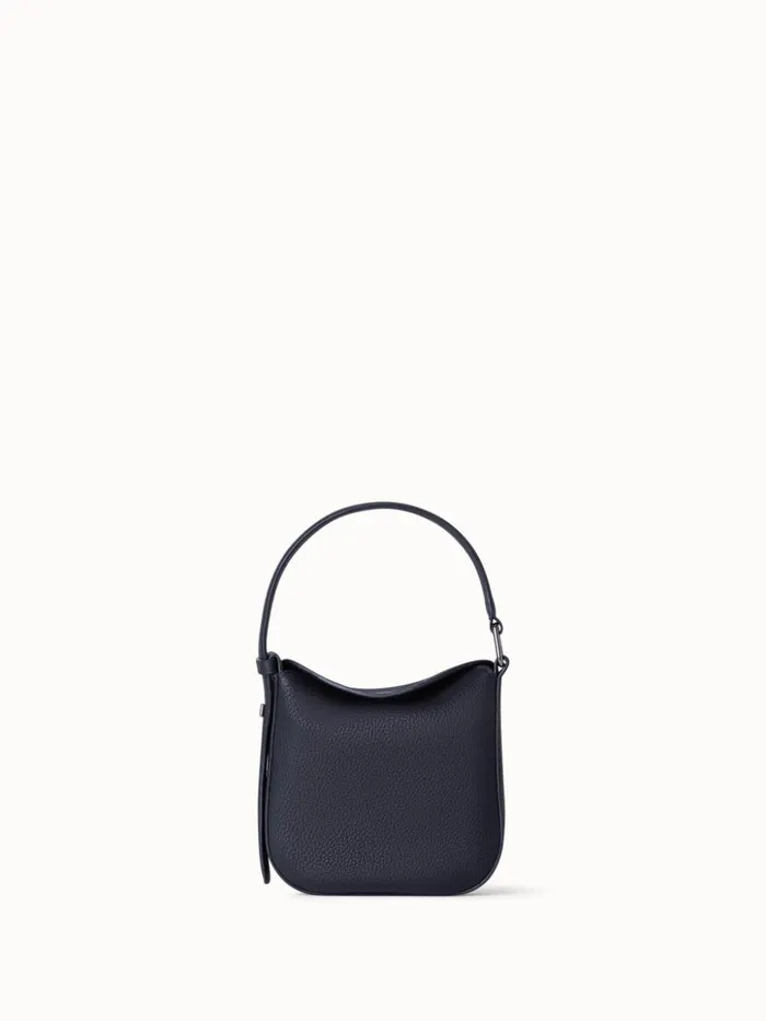 Mini Anna Hobo Bag In Leather Black Women Akris Shoulder Bags