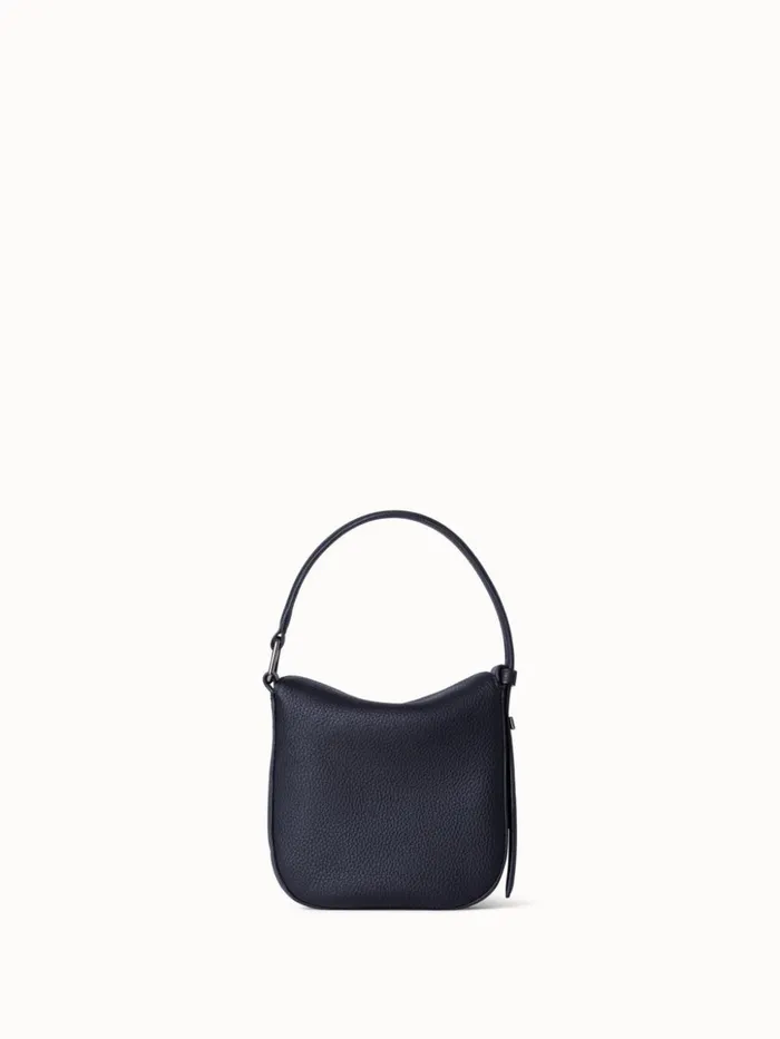 Mini Anna Hobo Bag In Leather Black Women Akris Shoulder Bags