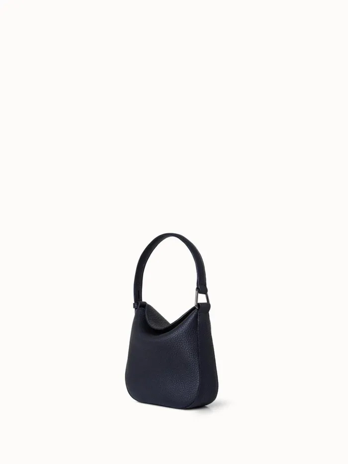 Mini Anna Hobo Bag In Leather Black Women Akris Shoulder Bags