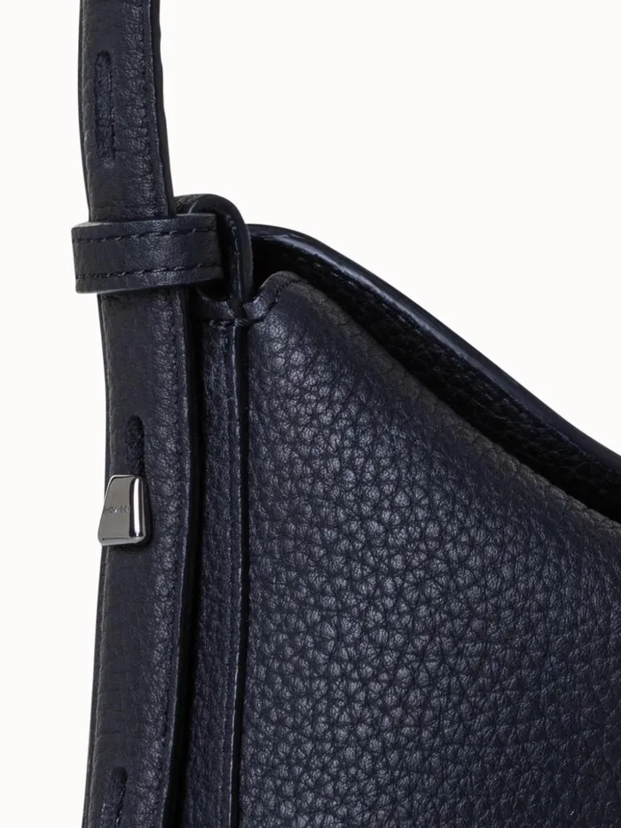 Mini Anna Hobo Bag In Leather Black Women Akris Shoulder Bags