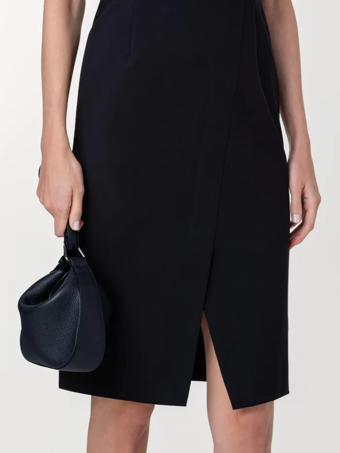 Mini Anna Hobo Bag In Leather Black Women Akris Shoulder Bags