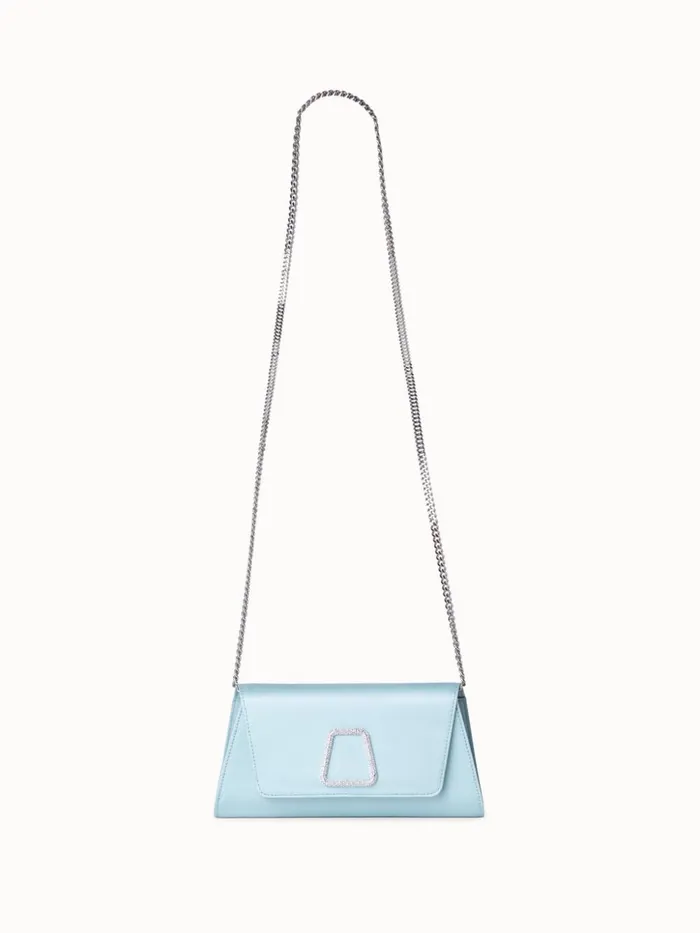 Mini Anouk Clutch In Satin With Crystal Trapezoid Vespa Women Akris Clutches