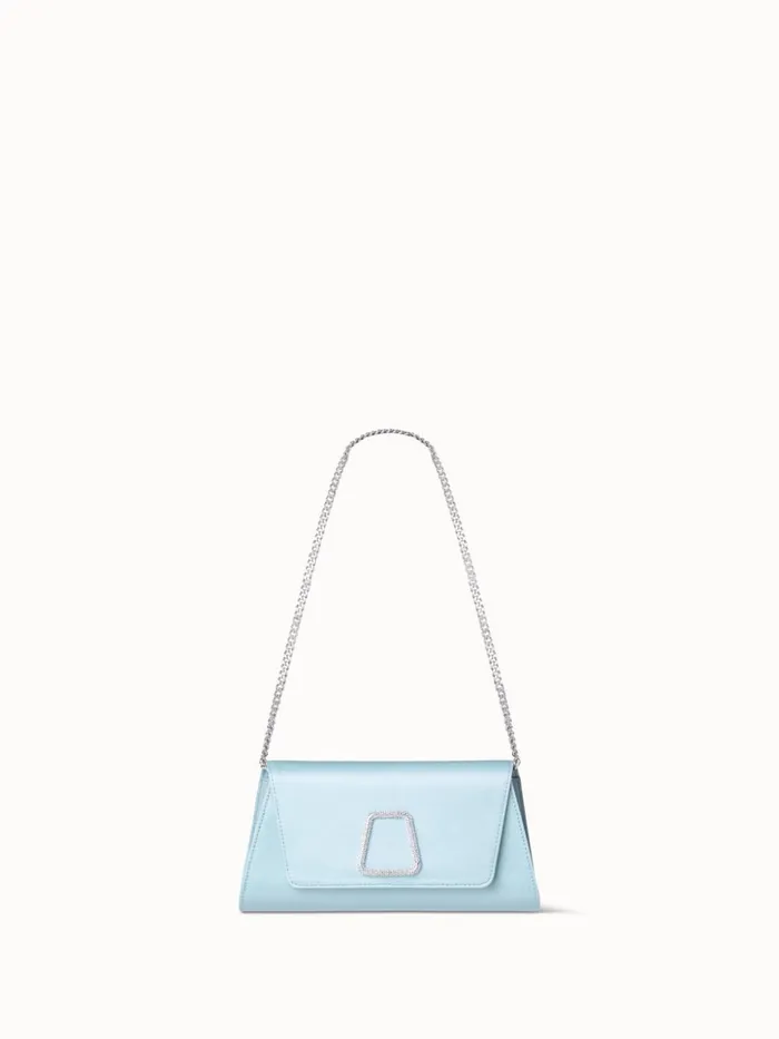 Mini Anouk Clutch In Satin With Crystal Trapezoid Vespa Women Akris Clutches
