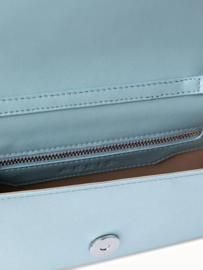 Mini Anouk Clutch In Satin With Crystal Trapezoid Vespa Women Akris Clutches