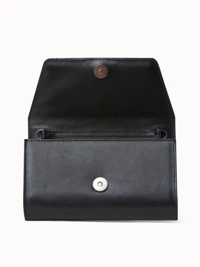 Mini Clutch In Braided Trapezoids Black Women Akris Crossbody Bags