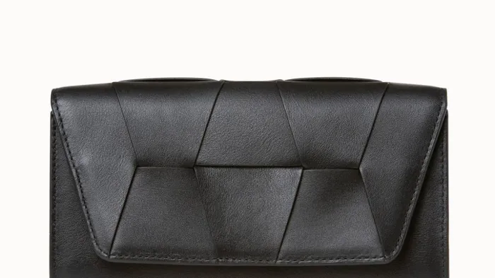 Mini Clutch In Braided Trapezoids Black Women Akris Crossbody Bags