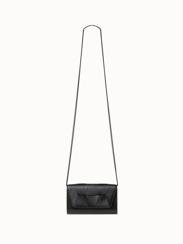 Mini Clutch In Braided Trapezoids Black Women Akris Crossbody Bags