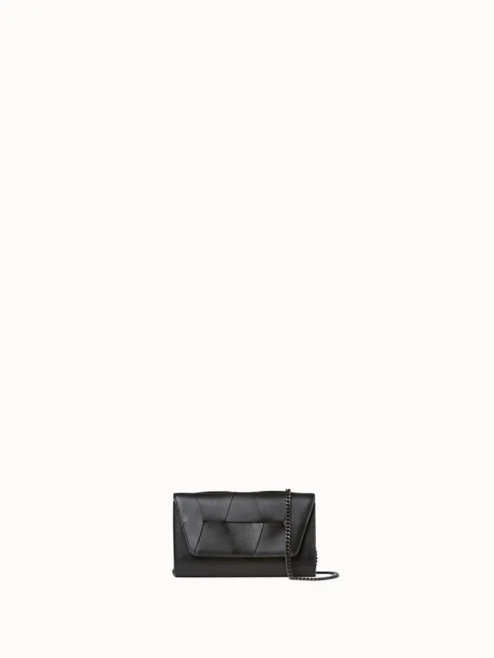 Mini Clutch In Braided Trapezoids Black Women Akris Crossbody Bags