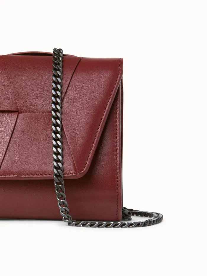 Mini Clutch In Braided Trapezoids Crimson Women Akris Clutches