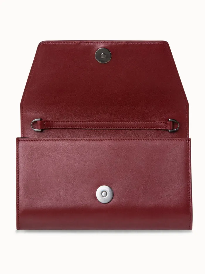 Mini Clutch In Braided Trapezoids Crimson Women Akris Clutches