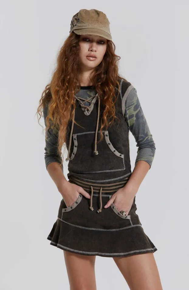 Mini Skirts Women Jaded London Freya Acid Wash Frill Mini Skirt