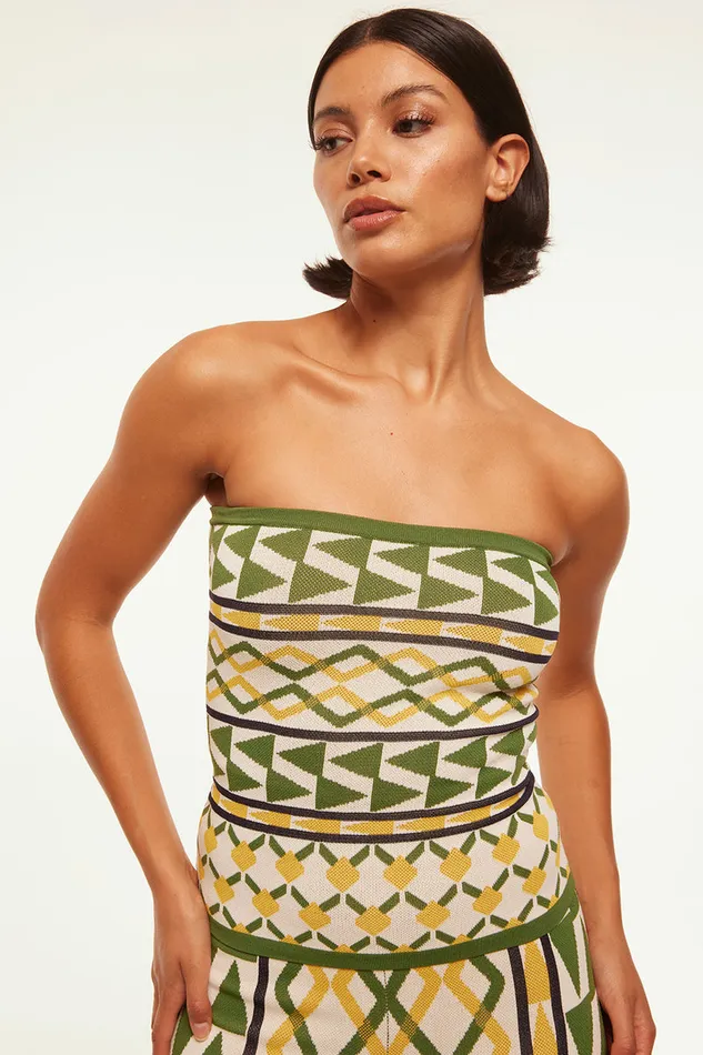 Misa Los Angeles Aida Top Limoncello Geo Jacquard Women Knits