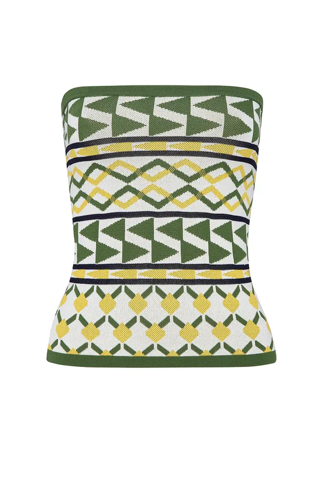 Misa Los Angeles Aida Top Limoncello Geo Jacquard Women Knits