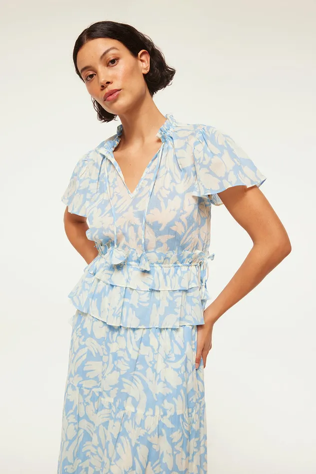 Misa Los Angeles Alisha Top Patmos Sky Women Matching Sets