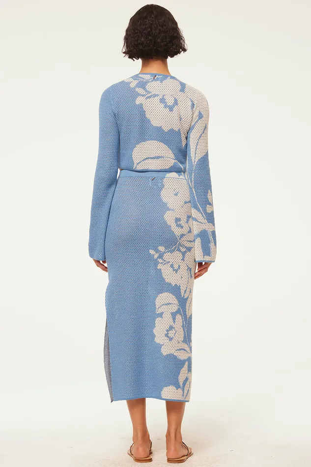 Misa Los Angeles Dara Skirt Blue Hibiscus Flora Women Matching Sets