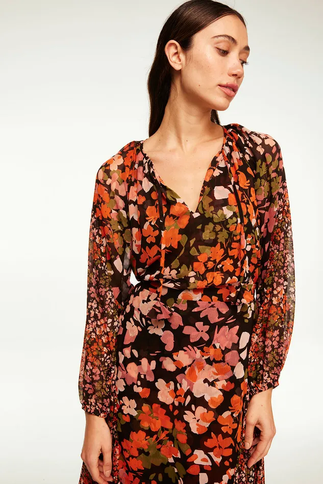 Misa Los Angeles Dema Top Autumn Flora Mix Women Tops