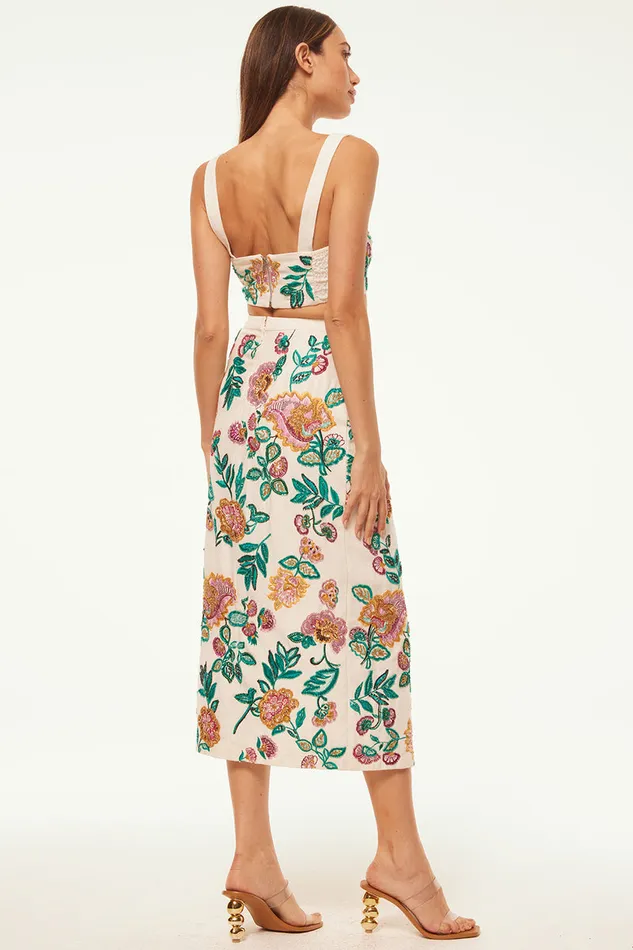 Misa Los Angeles Driss Top Malika Paisley Floral Embroidery Women Tops