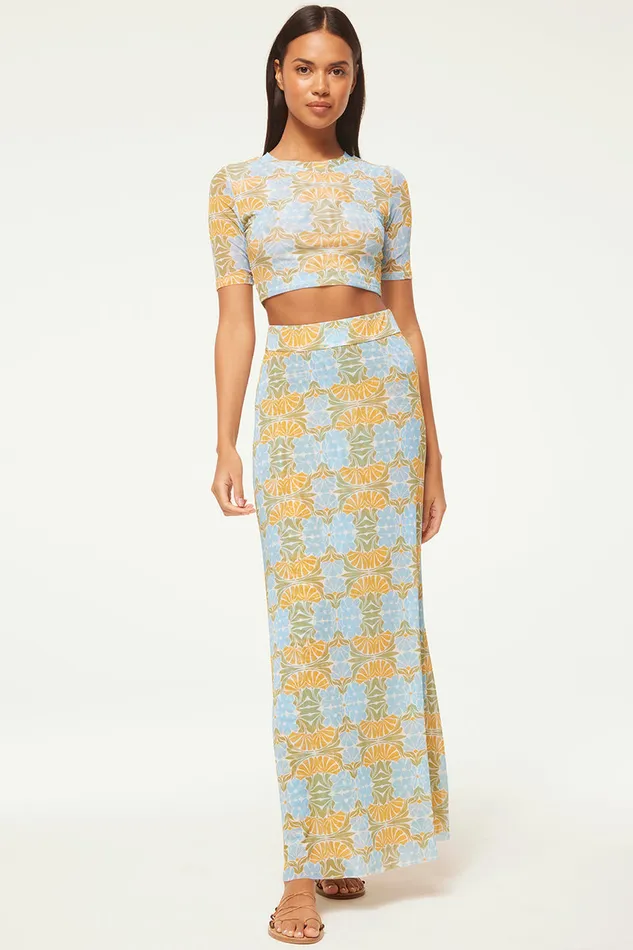 Misa Los Angeles Ekat Skirt Citrus Slice Women Matching Sets