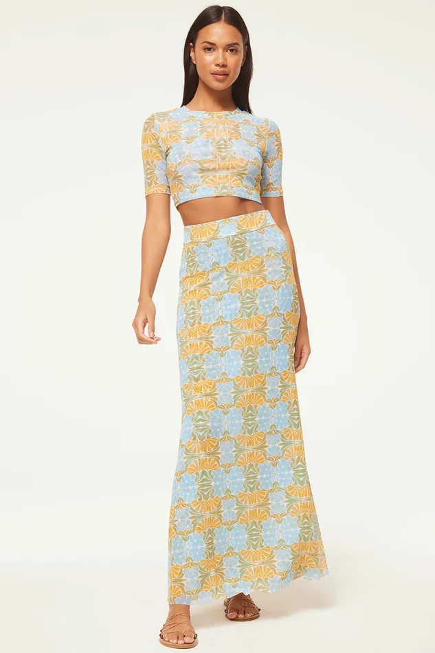Misa Los Angeles Ekat Skirt Citrus Slice Women Matching Sets