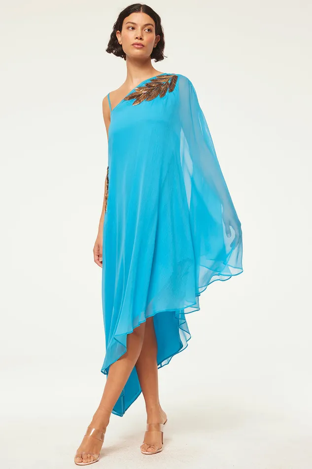 Misa Los Angeles Elaneh Dress Aqua Palm D039or Women Dresses