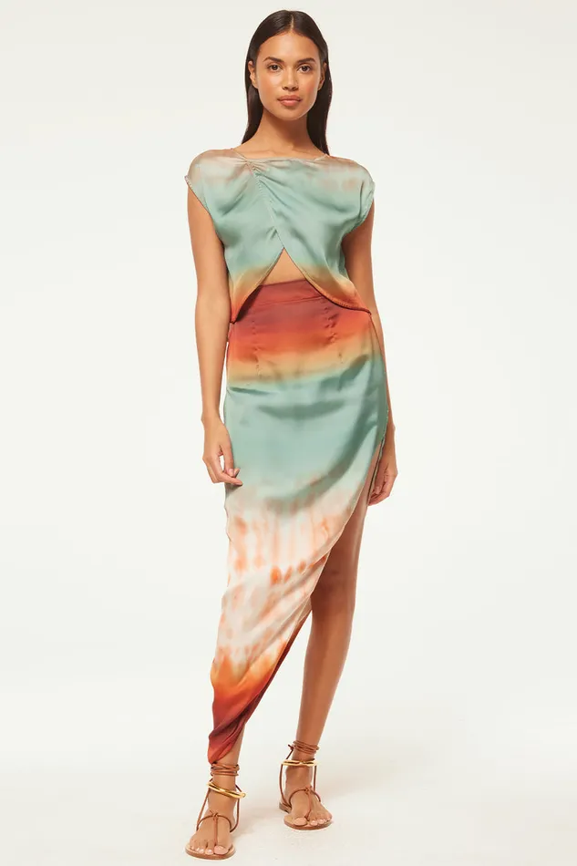 Misa Los Angeles Franka Skirt Carnelian Ombre Women Matching Sets