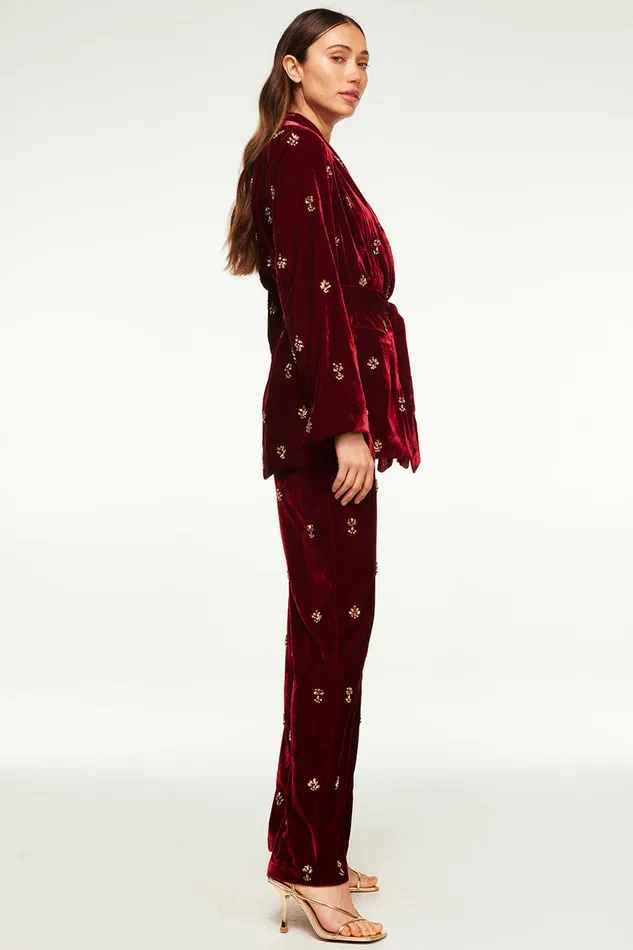 Misa Los Angeles Harlow Pant Garnet Velvet Women Pants