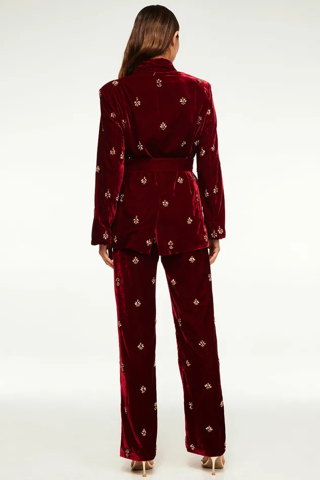 Misa Los Angeles Harlow Pant Garnet Velvet Women Pants