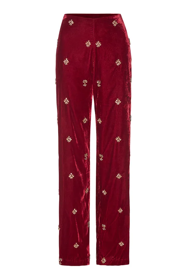 Misa Los Angeles Harlow Pant Garnet Velvet Women Pants