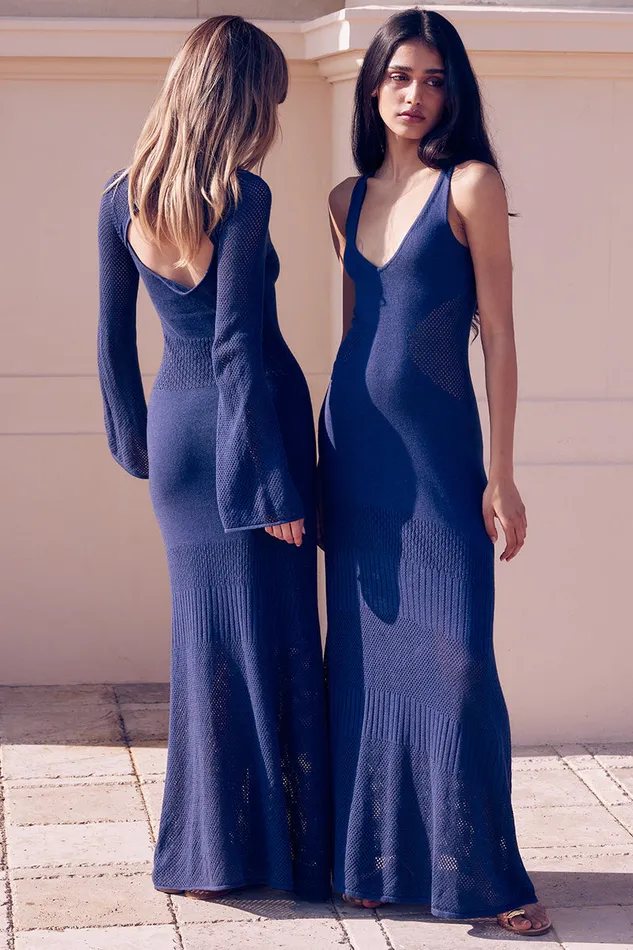 Misa Los Angeles Irene Dress Midnight Blue Women Dresses
