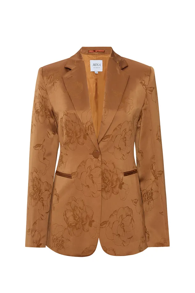 Misa Los Angeles Lauren Blazer Straw Jacquard Women Tops