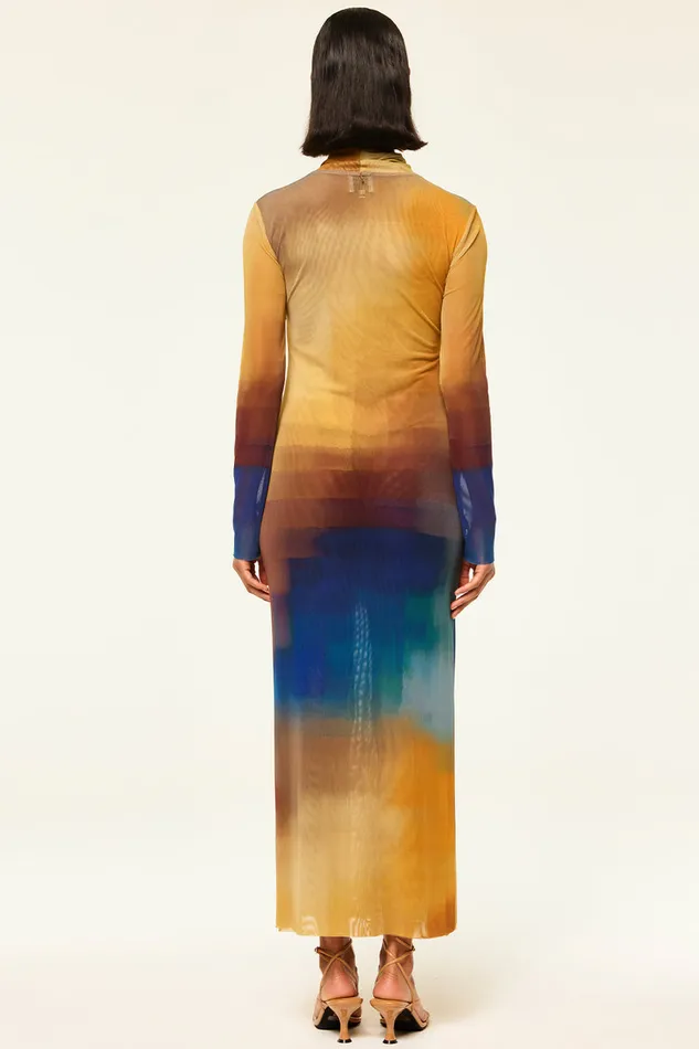 Misa Los Angeles Liv Dress Digital Ombre Women Jersey and Mesh