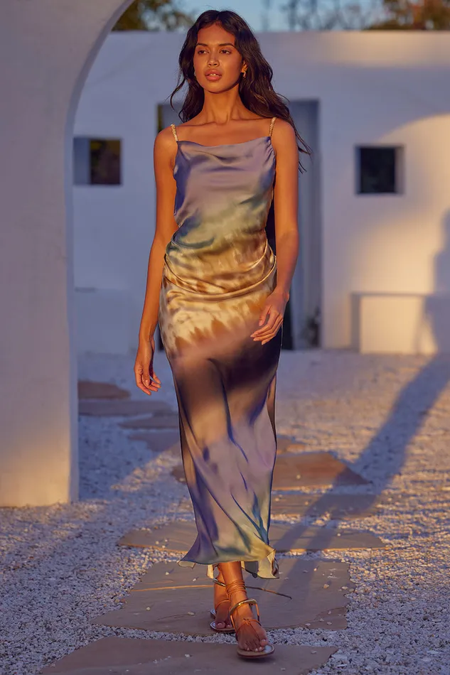 Misa Los Angeles Livia Dress Cerulean Ombre Women Dresses