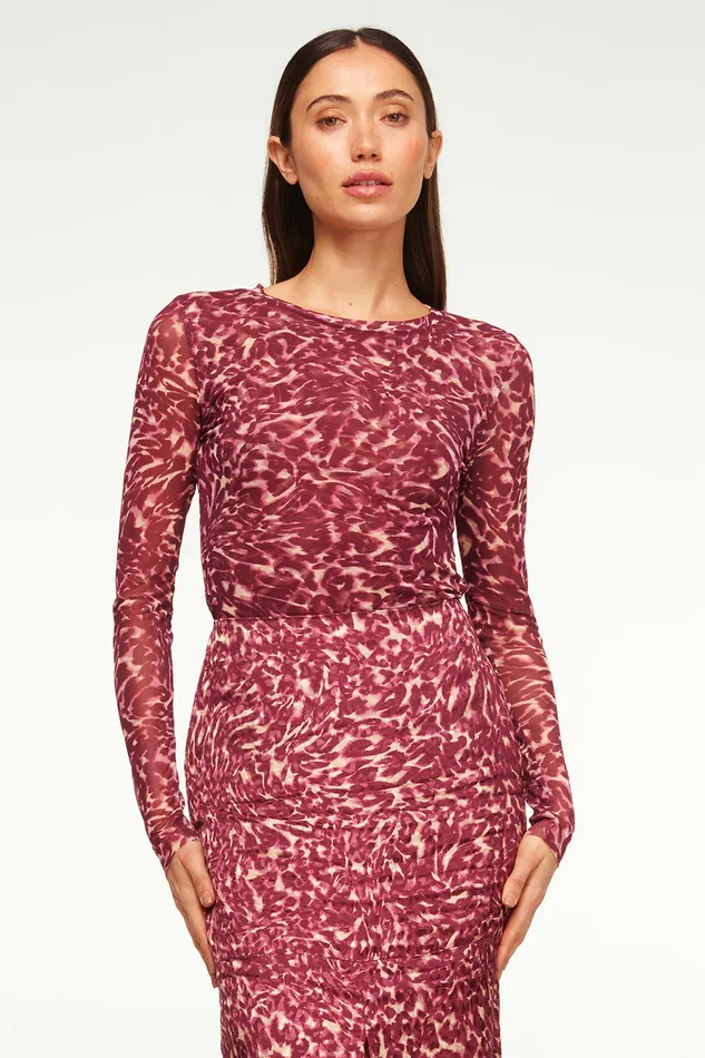Misa Los Angeles Lula Top Fauna Abstract Mesh Women Jersey and Mesh