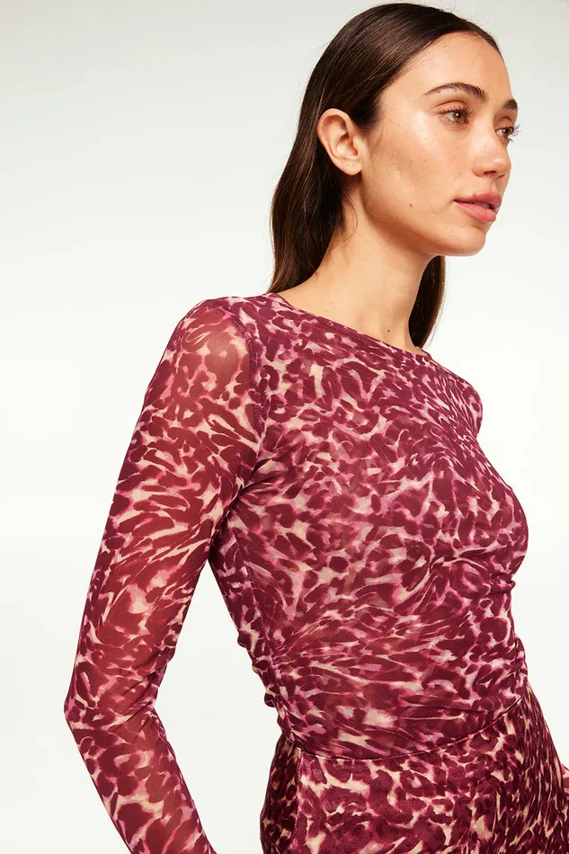 Misa Los Angeles Lula Top Fauna Abstract Mesh Women Jersey and Mesh