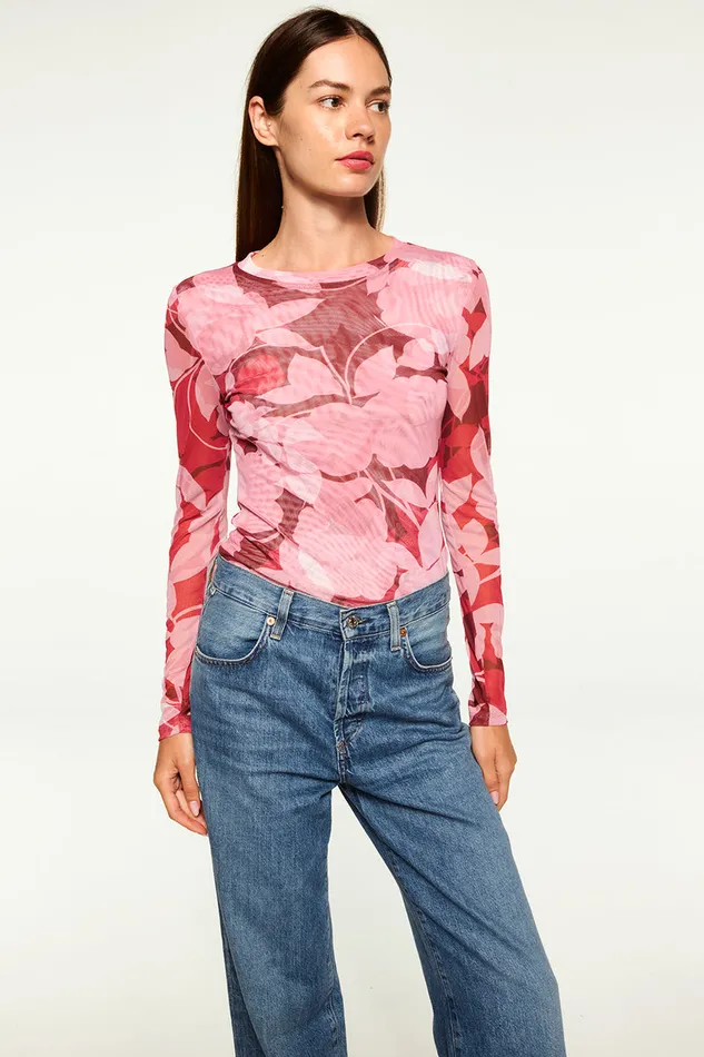 Misa Los Angeles Lula Top Flora Rosada Mesh Women Jersey and Mesh