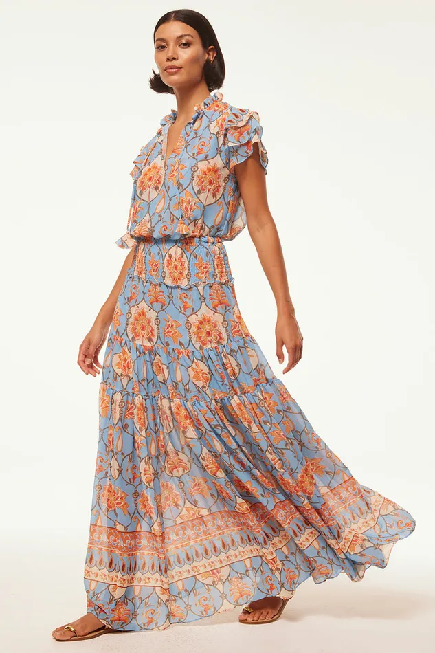 Misa Los Angeles Maria Top Caged Floral Women Tops