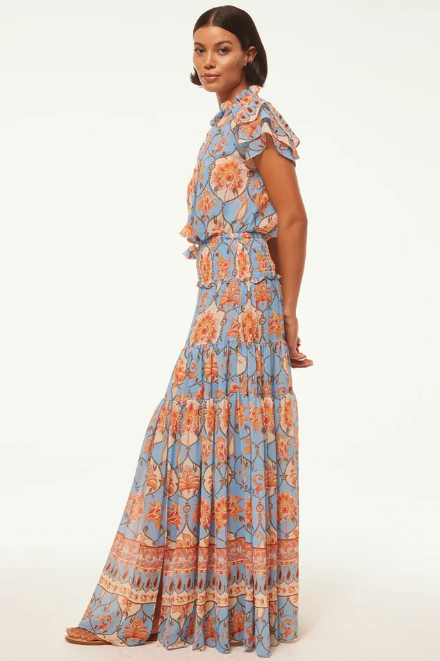 Misa Los Angeles Maria Top Caged Floral Women Tops