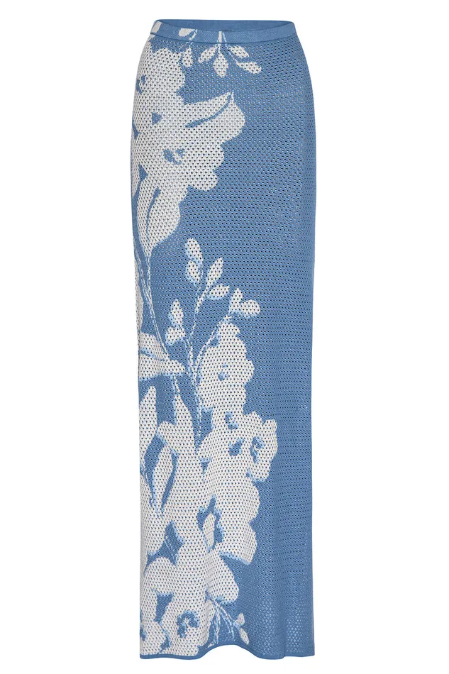 Misa Los Angeles Matti Dress Blue Hibiscus Flora Women Dresses