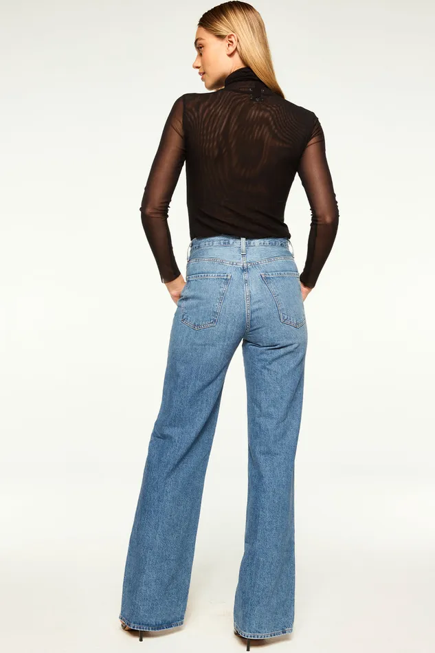 Misa Los Angeles Nadja Mesh Top Black Women Jersey and Mesh