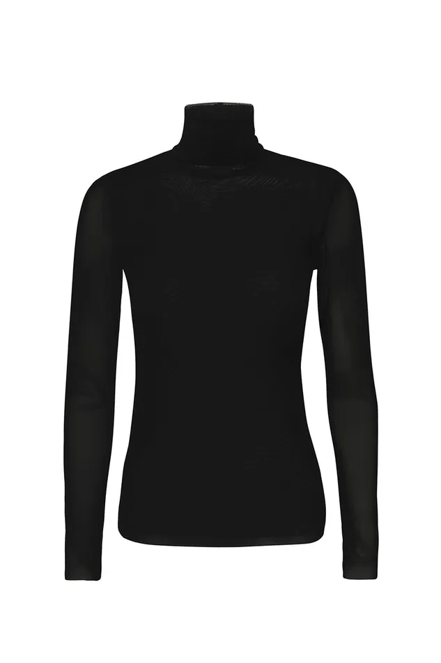 Misa Los Angeles Nadja Mesh Top Black Women Jersey and Mesh