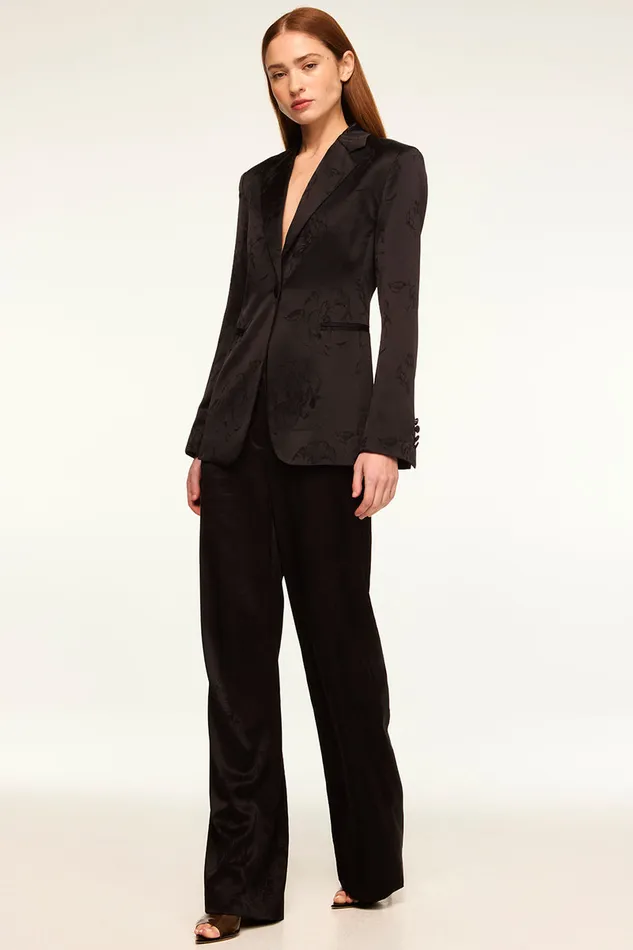 Misa Los Angeles Remi Pant Black Jacquard Women Matching Sets