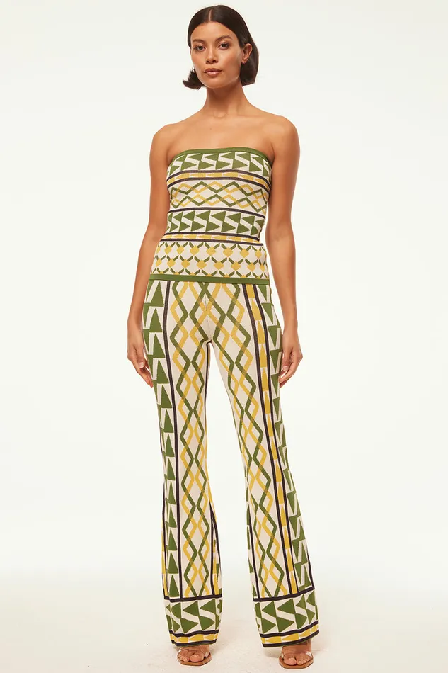 Misa Los Angeles Rialta Pant Limoncello Geo Jacquard Women Matching Sets