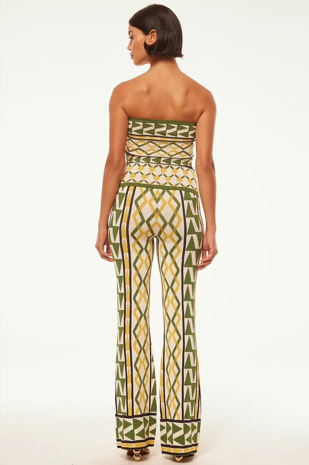 Misa Los Angeles Rialta Pant Limoncello Geo Jacquard Women Matching Sets